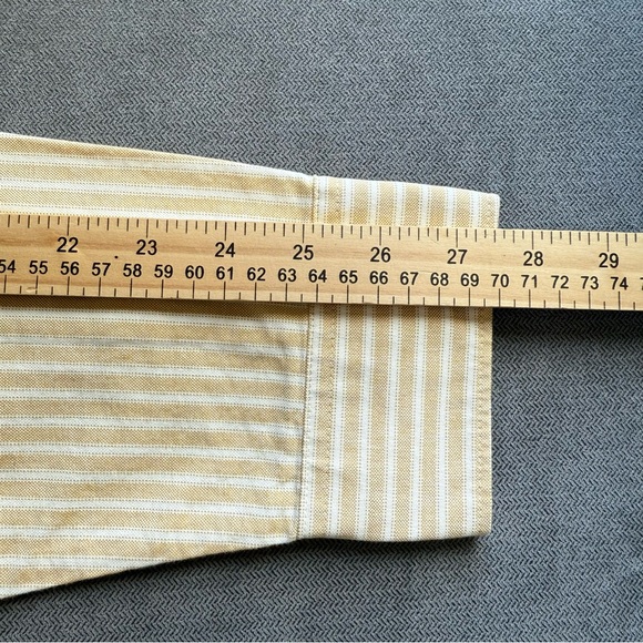 Everlane Striped Yellow Button Down Organic Cotton Long Sleeve Shirt SZ L/T - Picture 7 of 14